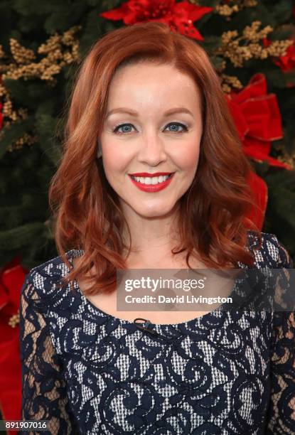 Actress Lindy Booth visits Hallmark's "Home & Family" at Universal Studios Hollywood on December 13, 2017 in Universal City, California.