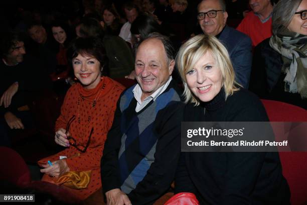 Anny Duperey , Chantal Ladesou and her husband Michel Ansault attend Fred Testot performs in his One Man Show "Presque Seul" at Theatre de la Tour...