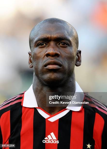 Clarence Seedorf of AC Milan looks on during the friendly soccer match against Los Angeles Galaxy at The Home Depot Center on July 19, 2009 in...