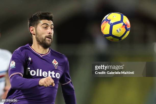 Marco Benassi of ACF Fiorentina in action during the Tim Cup match between ACF Fiorentina and UC Sampdoria at Stadio Artemio Franchi on December 13,...