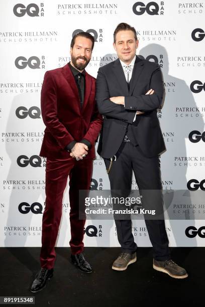 Alec Voelkel and Sascha Vollmer attend the GQ Bar opening at Patrick Hellmann Schlosshotel on December 13, 2017 in Berlin, Germany.