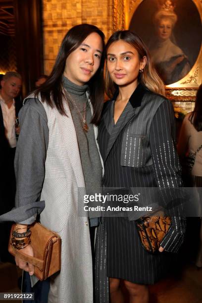William Fan and Wana Limar attend the GQ Bar opening at Patrick Hellmann Schlosshotel on December 13, 2017 in Berlin, Germany.