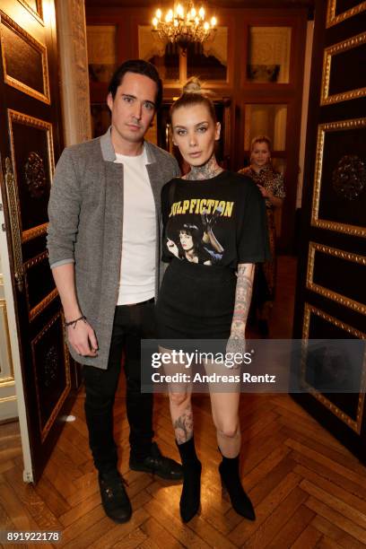 Valentina Belleza and guest attend the GQ Bar opening at Patrick Hellmann Schlosshotel on December 13, 2017 in Berlin, Germany.