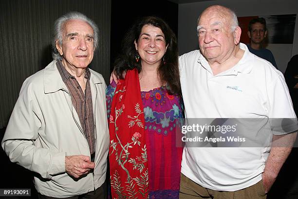 Arthur Hiller, Aviva Kempner and Ed Asner attend a special screening of "Yoo-Hoo, Mrs. Goldberg" on July 22, 2009 in Beverly Hills, California.