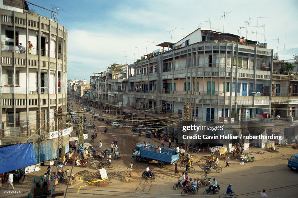 Street scene in the centre of the city of Phnom Penh, Cambodia, Indochina, Southeast Asia, Asia