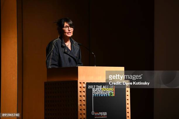 Sabine Seymour speaks at at The Age of Super Sensing International Conference 2017 at Japan Society on December 13, 2017 in New York City.