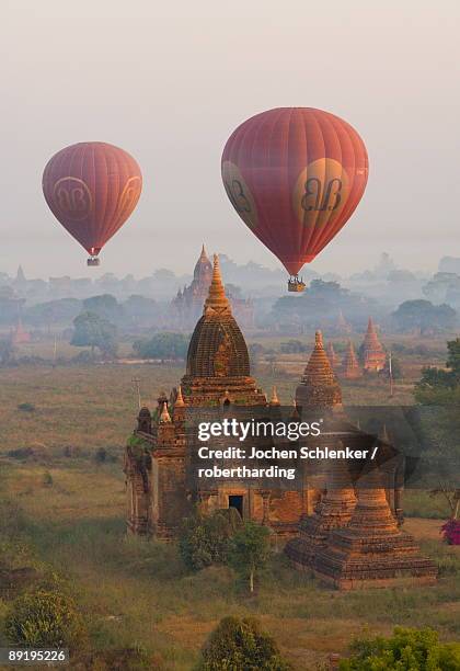 balloons, bagan pagan, myanmar burma, asia - bagan stock pictures, royalty-free photos & images