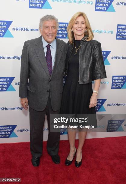 Tony Bennett and Susan Crow attend Robert F. Kennedy Human Rights Hosts Annual Ripple Of Hope Awards Dinner on December 13, 2017 in New York City.