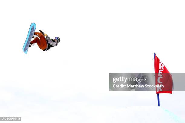 Ryan Stassel of the United States competes in Men's Pro Snowboard Slopestyle Qualification during Day 1 of the Dew Tour on December 13, 2017 in...