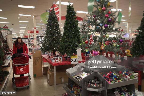 Christmas items are offered for sale at a Target store on December 13, 2017 in Chicago, Illinois. Target announced today it will acquire Shipt, a...