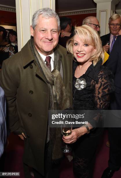 Cameron Mackintosh and Elaine Paige attend the press night performance of "Dick Whittington" at The London Palladium on December 13, 2017 in London,...