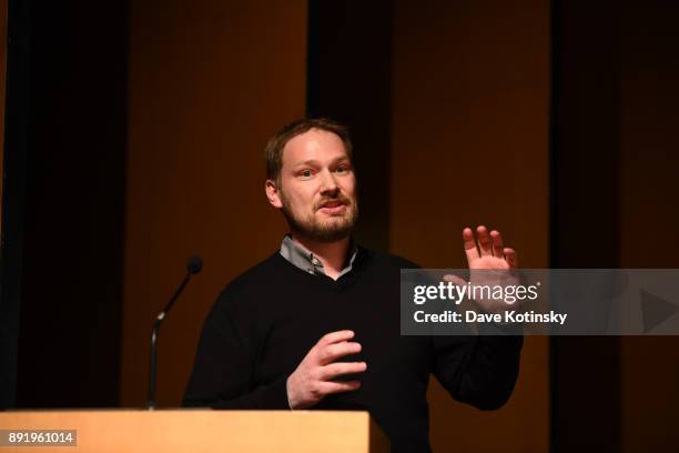 Disney Researcher Alanson Sample speaks at at The Age of Super Sensing International Conference 2017 at Japan Society on December 13, 2017 in New...