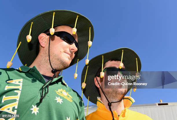 Fans arrive during day one of the Third Test match of the 2017/18 Ashes Series between Australia and England at WACA on December 14, 2017 in Perth,...