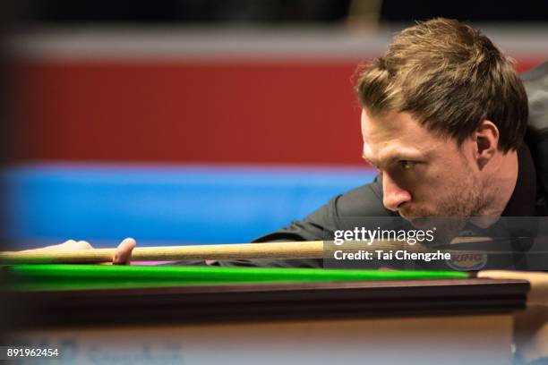 Judd Trump of England plays a shot during his second round match against Sam Craigie of England on day three of the 2017 Scottish Open at Emirates...