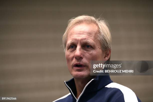 In this picture taken on December 13 North Korea national football team's head coach Jorn Andersen from Norway speaks during an interview with AFP at...