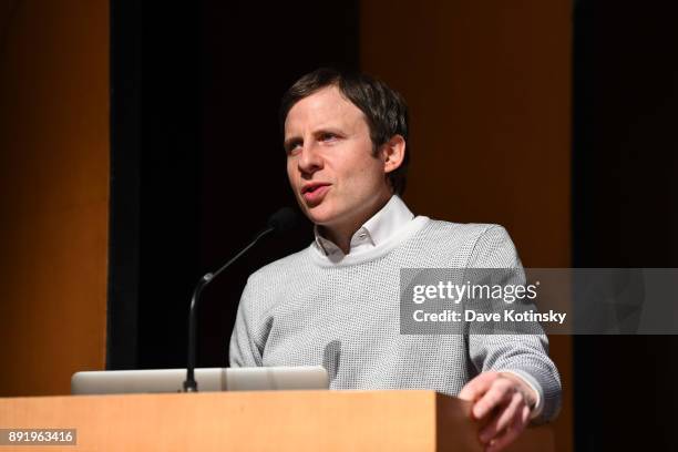 David Benjamin speaks at at The Age of Super Sensing International Conference 2017 at Japan Society on December 13, 2017 in New York City.