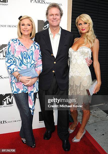 Kathy Hilton, Rick Hilton, and Actress Paris Hilton arrive at MTV's "Paris, Not France" Los Angeles screening at Majestic Crest Theatre on July 22,...