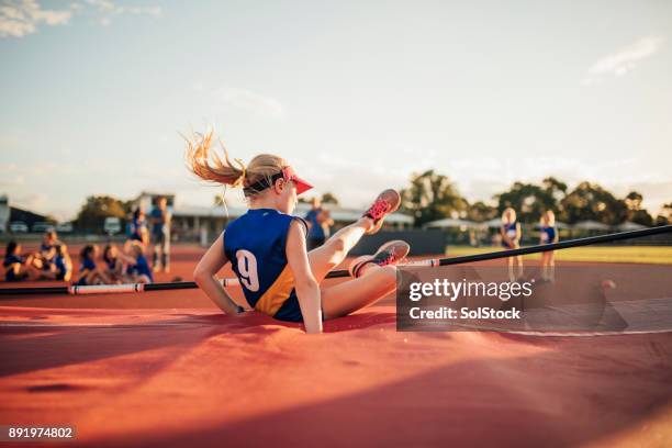 nachbesserungsversuch hochsprung versuch - athletics australia stock-fotos und bilder