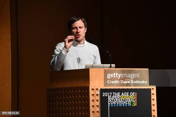 David Benjamin speaks at at The Age of Super Sensing International Conference 2017 at Japan Society on December 13, 2017 in New York City.