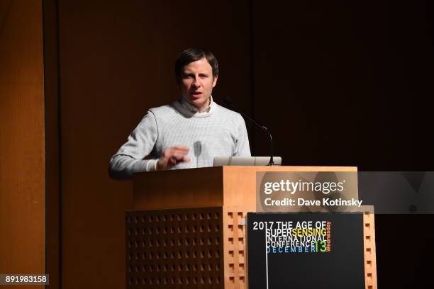 David Benjamin speaks at at The Age of Super Sensing International Conference 2017 at Japan Society on December 13, 2017 in New York City.