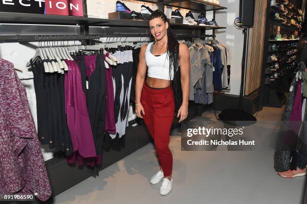 Boxer Alicia Napoleon attends the Opening Cocktail Event for ASICS Flagship Store on December 13, 2017 in New York City.