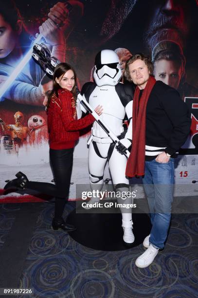 Michelle Mylett and Nathan Dales attend the Star Wars: The Last Jedi - Canadian Premiere held at Scotiabank Theatre on December 13, 2017 in Toronto,...
