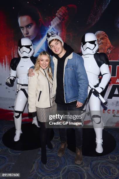 Torri Webster and Adam Madrzyk attend the Star Wars: The Last Jedi - Canadian Premiere held at Scotiabank Theatre on December 13, 2017 in Toronto,...