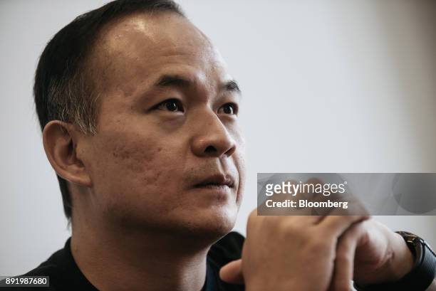 Andy Ng, vice president of Tencent Music Entertainment Group, speaks during an interview in Hong Kong, China, on Wednesday, Aug. 30, 2017. One of...