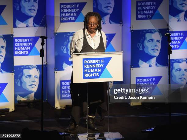 Whoopi Goldberg speaks onstage during Robert F. Kennedy Human Rights Hosts Annual Ripple Of Hope Awards Dinner on December 13, 2017 in New York City.