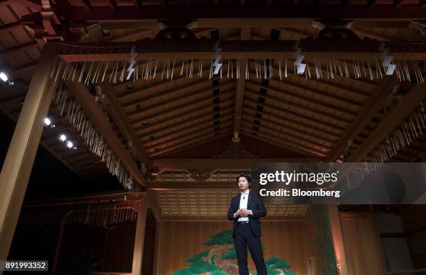 Takeshi Hakamada, founder and chief executive officer of Ispace Inc., speaks during a news conference in Tokyo, Japan, on Wednesday, Dec. 13, 2017....