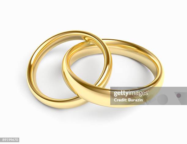 gold wedding bands / rings - wedding ring stock pictures, royalty-free photos & images