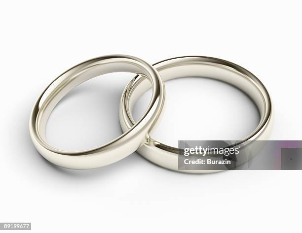 silver wedding bands / rings - eheringe stock-fotos und bilder