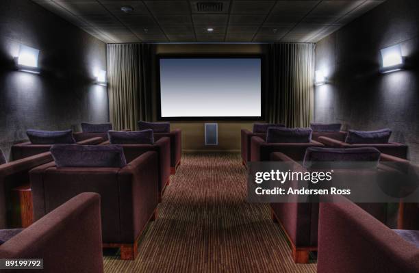 interior of home theater - home cinema foto e immagini stock