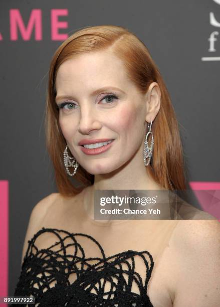 Jessica Chastain attends "Molly's Game" New York premiere at AMC Loews Lincoln Square on December 13, 2017 in New York City.
