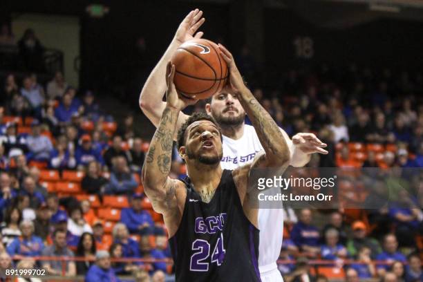 Forward Keonta Vernon of the Grand Canyon Lopes shoots for two points during first half action against the Boise State Broncos on December 13, 2017...