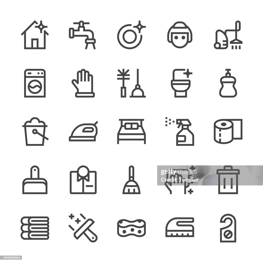 Cleaning Icons - MediumX Line