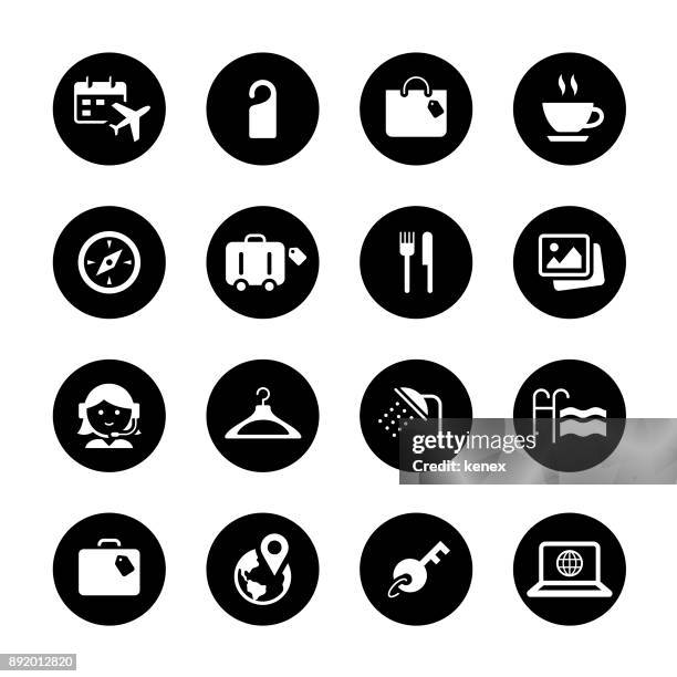 Set Di Icone Del Cerchio Di Viaggio, Foto stock