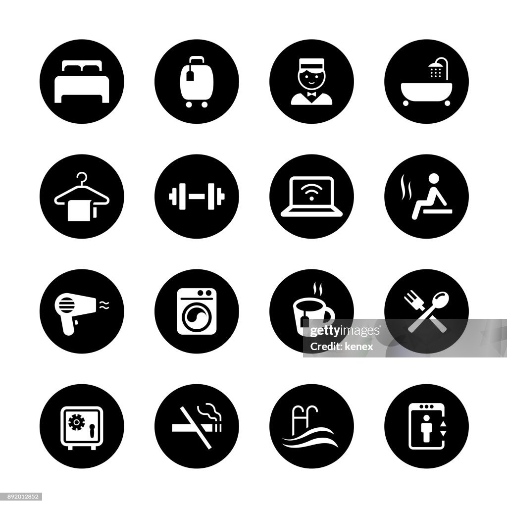 Travel Circle Icons Set