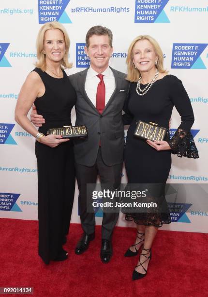 Kerry Kennedy, Alex Gorsky and Patricia Gorsky attend Robert F. Kennedy Human Rights Hosts Annual Ripple Of Hope Awards Dinner on December 13, 2017...