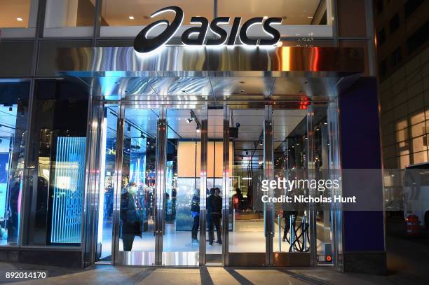 An exterior view of the Opening Cocktail Event for ASICS Flagship Store on December 13, 2017 in New York City.