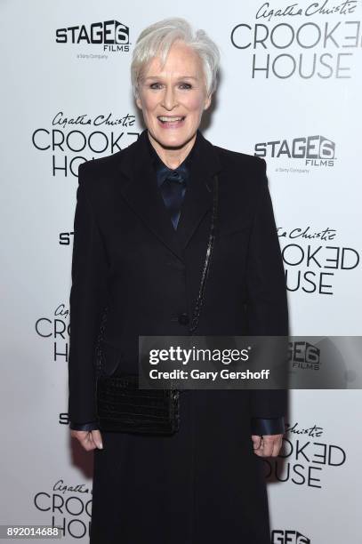 Actress Glenn Close attends the "Crooked House" New York premiere at Metrograph on December 13, 2017 in New York City.