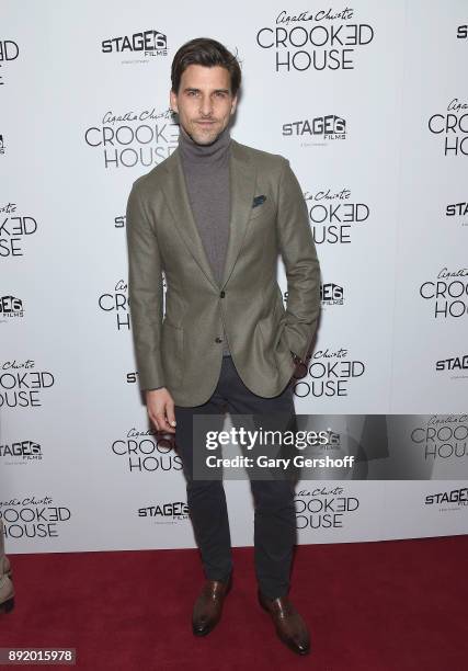 Johannes Huebl attends the "Crooked House" New York premiere at Metrograph on December 13, 2017 in New York City.