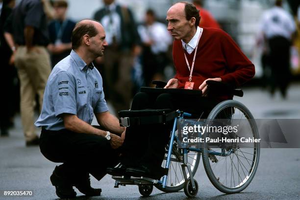 Adrian Newey, Frank Williams, Grand Prix of Germany, Hockenheimring, 02 August 1998. Adrian Newey with Frank Williams.