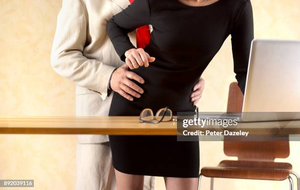 businessman attacking a businesswoman - rejection bildbanksfoton och bilder