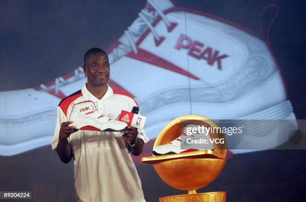 Dikembe Mutombo attends the press conference of Peak Group on July 23, 2009 in Beijing, China.