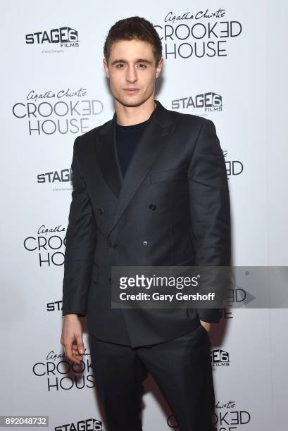Actor Max Irons attends the "Crooked House" New York premiere at Metrograph on December 13, 2017 in New York City.