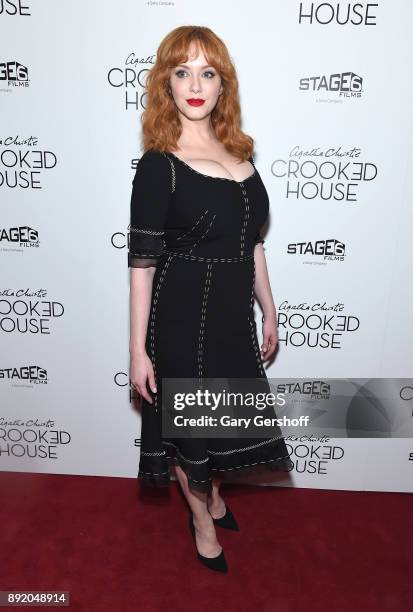 Actress Christina Hendricks attends the "Crooked House" New York premiere at Metrograph on December 13, 2017 in New York City.