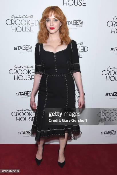 Actress Christina Hendricks attends the "Crooked House" New York premiere at Metrograph on December 13, 2017 in New York City.