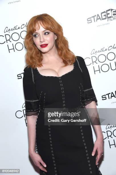 Actress Christina Hendricks attends the "Crooked House" New York premiere at Metrograph on December 13, 2017 in New York City.