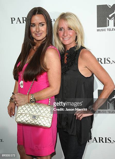 Kyle Richards and Kim Richards arrive at the MTV screening of "Paris, Not France" documentary at The Majestic Crest on July 22, 2009 in Los Angeles,...
